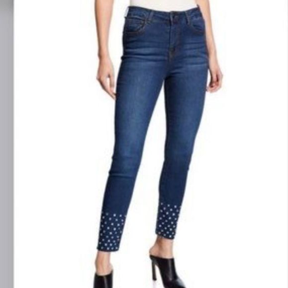 Free Generation Studded Indigo Jeans Denim Pants Size Small - Picture 1 of 6